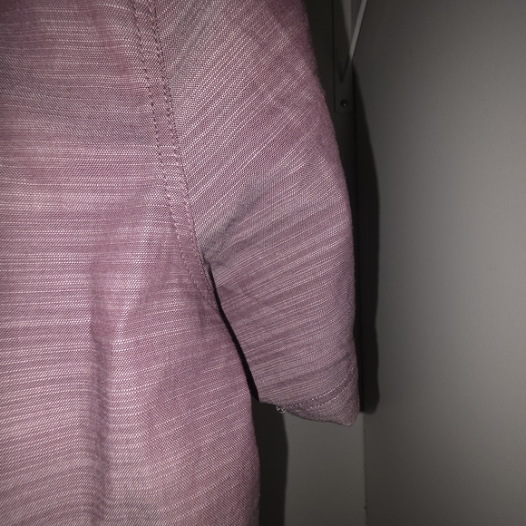 Mens Mauve Cotton Button Down. 100% cotton Crisp Look With Jeans, shorts, Khakis - Picture 5 of 14